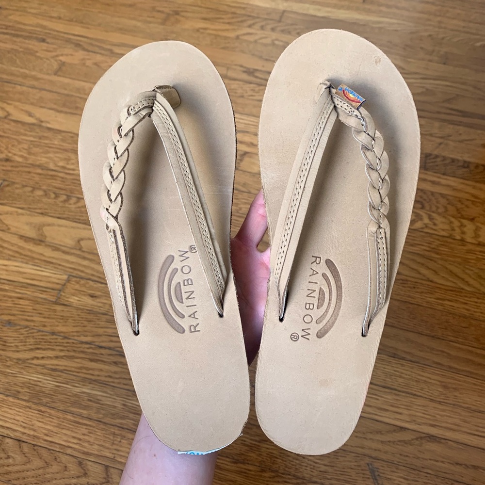 (Unusued) RAINBOW Flirty Braidy Leather Sandals